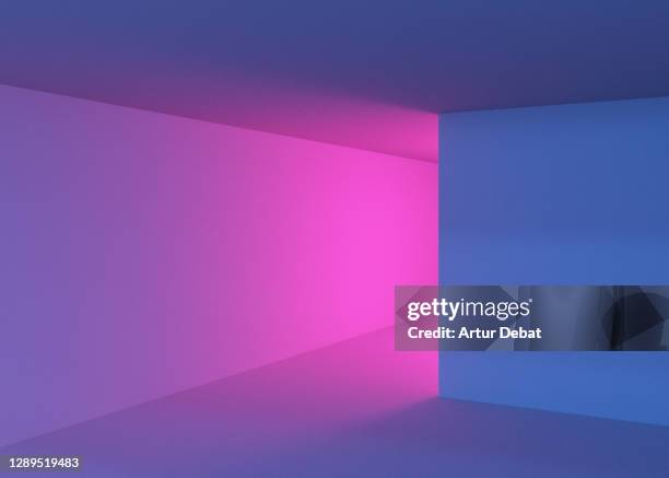 playing with colorful lights in indoor spaces with creative and minimal style. - geographical locations fotografías e imágenes de stock