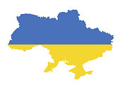 Ukraine map and flag