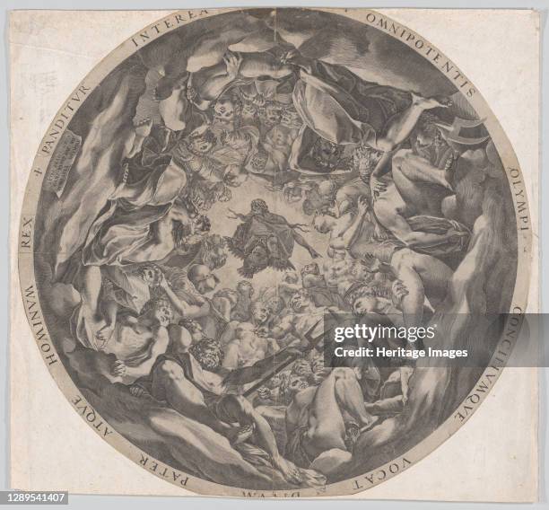 Concourse of the Gods on Mount Olympus, 1565. Artist Cornelis Cort.