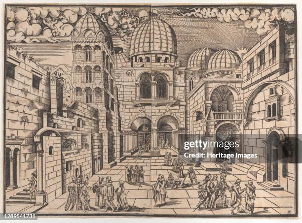 The Church of the Holy Sepulchre, Jerusalem, ca. 1546. Artist Domenico dalle Greche.