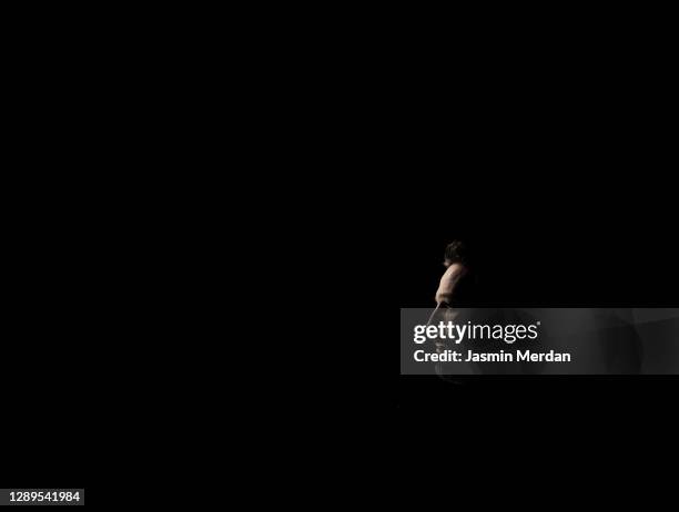 man on black - man silhouette profile stock pictures, royalty-free photos & images