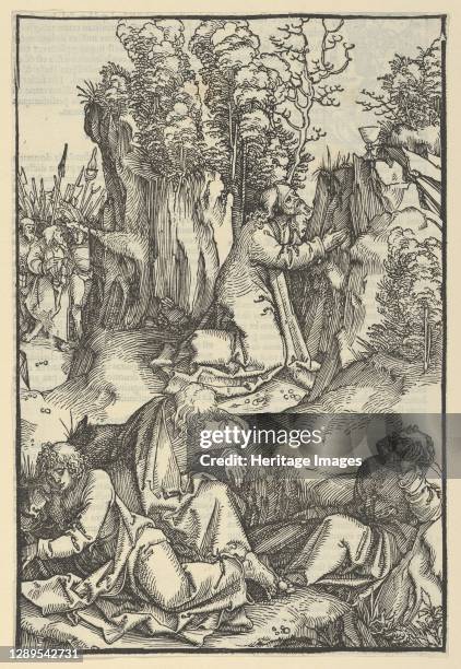 The Agony in the Garden, from Speculum passionis domini nostri Ihesu Christi, 1507. Artist Hans Sch�ufelein the Elder.