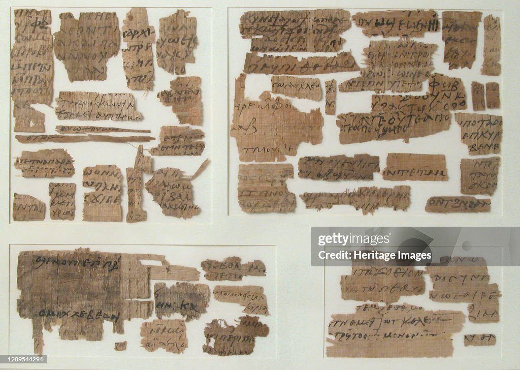 Papriy Papyri Fragments, Coptic, 7th century. Artist Unknown. News Photo ...