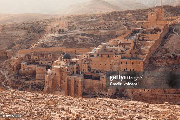 mar saba monastery in judean desert - ancient jerusalem stock pictures, royalty-free photos & images