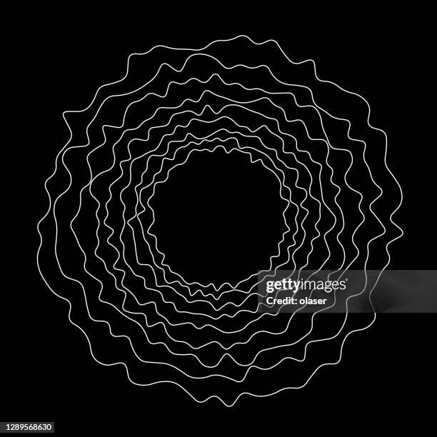 multiple circles in uneven concentric orbits, like tree rings, framing copy space. - radio wave stock illustrations