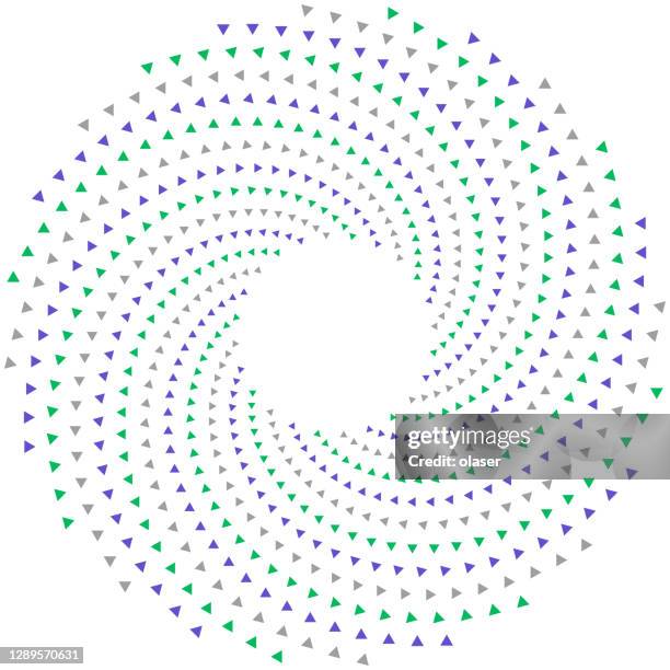triangles in spiral shaped matrix. copy space. - concentric rings vector line stock illustrations