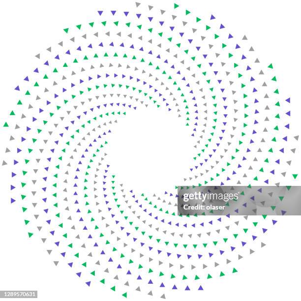 triangles in spiral shaped matrix. copy space. - bit binary stock illustrations