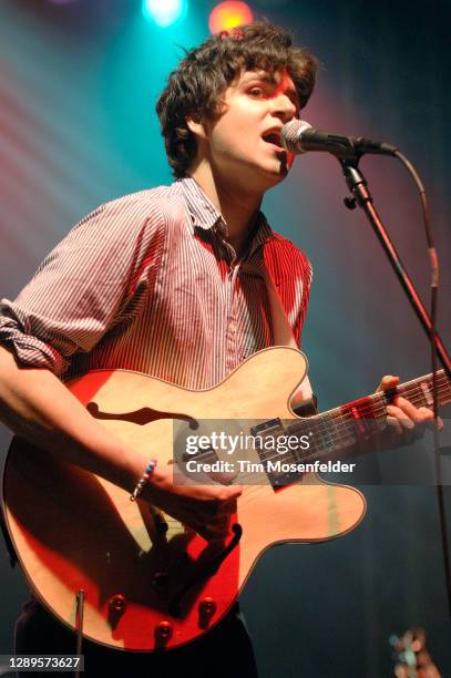 Ezra Koenig of Vampire Weekend performs during Bonnaroo 2008 on June 12, 2008 in Manchester, Tennessee.