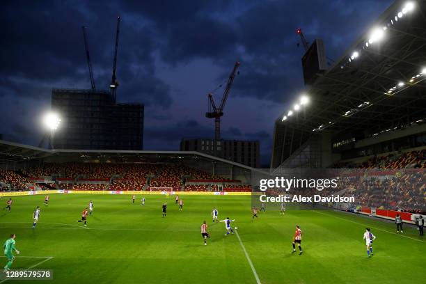 General view of play is seen during the Sky Bet Championship match between Brentford and Blackburn Rovers at Brentford Community Stadium on December...