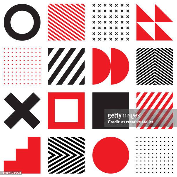 minimalistic geometric seamless pattern in scandinavian style. abstract vector background - square composition stock illustrations