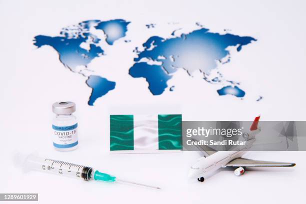air travel during the pandemic - nigerian flag stock pictures, royalty-free photos & images