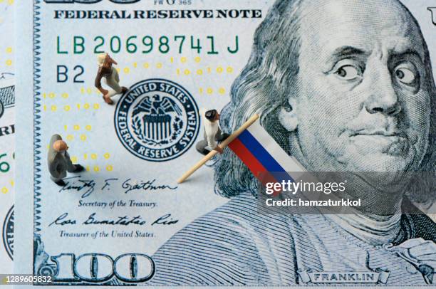 economic warfare (russia) - money penalty stock pictures, royalty-free photos & images