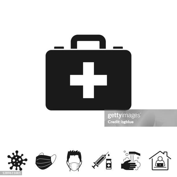 medical case - first aid kit. icon for design on white background - disaster kit stock illustrations