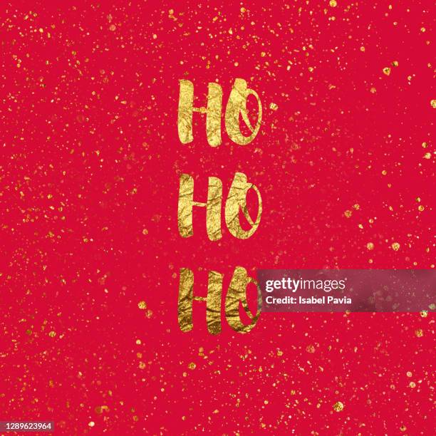 "ho ho ho" message in golden words - christmas countdown stock pictures, royalty-free photos & images