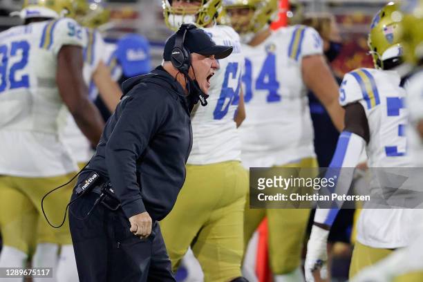 Head coach Chip Kelly of the UCLA Bruins reacts during the second half of the NCAAF game against the Arizona State Sun Devils at Sun Devil Stadium on...