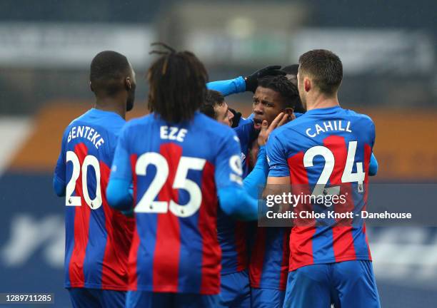 Wilfred Zaha of Crystal Palace celebrates scoring his teams second goal during the Premier League match between West Bromwich Albion and Crystal...