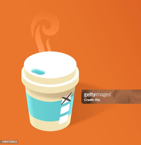hot coffee or beverage cup - coffee cup takeaway stock illustrations