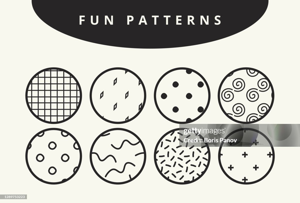 Fun Small Patterns Funky And Fun Creative Seamless Patterns With Dots Lines Waves And ...
