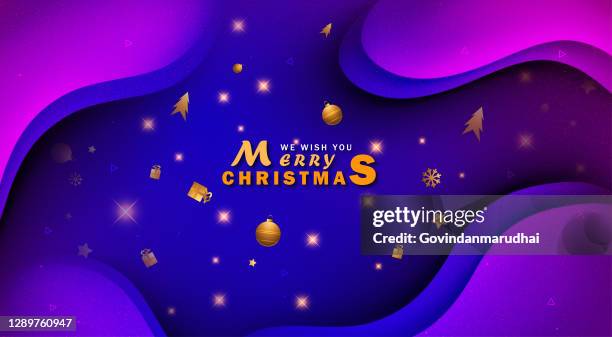 blue and purple christmas background with border made of cutout gold foil stars and silver snowflakes - luxury lounges stock illustrations