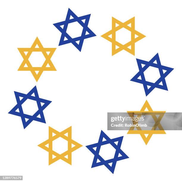 star of david round frame - shabbat stock illustrations