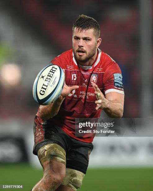 Gloucester player Ed Slater in action during the Gallagher Premiership Rugby match between Gloucester and Harlequins at Kingsholm Stadium on December...