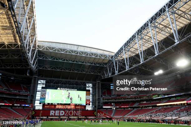 General view of State Farm Stadium during the second half between the Los Angeles Rams and the Arizona Cardinals on December 06, 2020 in Glendale,...