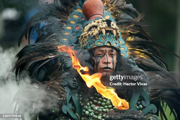 Performer takes part in the closing ceremonies after the final round of the Mayakoba Golf Classic at El Camaleón Golf Club on December 06, 2020 in...