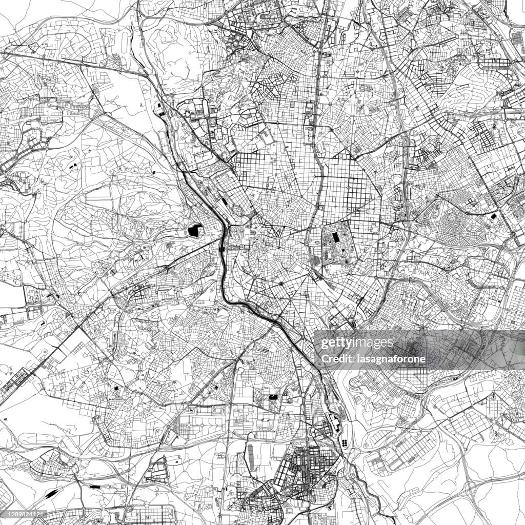 Madrid, Spain Vector Map
