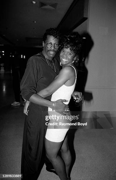Singers Ali-Ollie Woodson of The Temptations and Vivian Ross of Shades of Lace poses for photos during 'Motown Soul By The Sea II' at the Wyndham...
