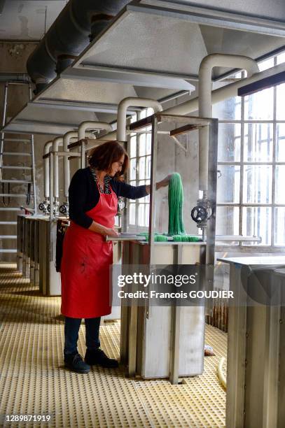 Atelier de teinture et nuancier de la Manufacture des Gobelins Mobilier National, à Paris le 10 juin 2020, France