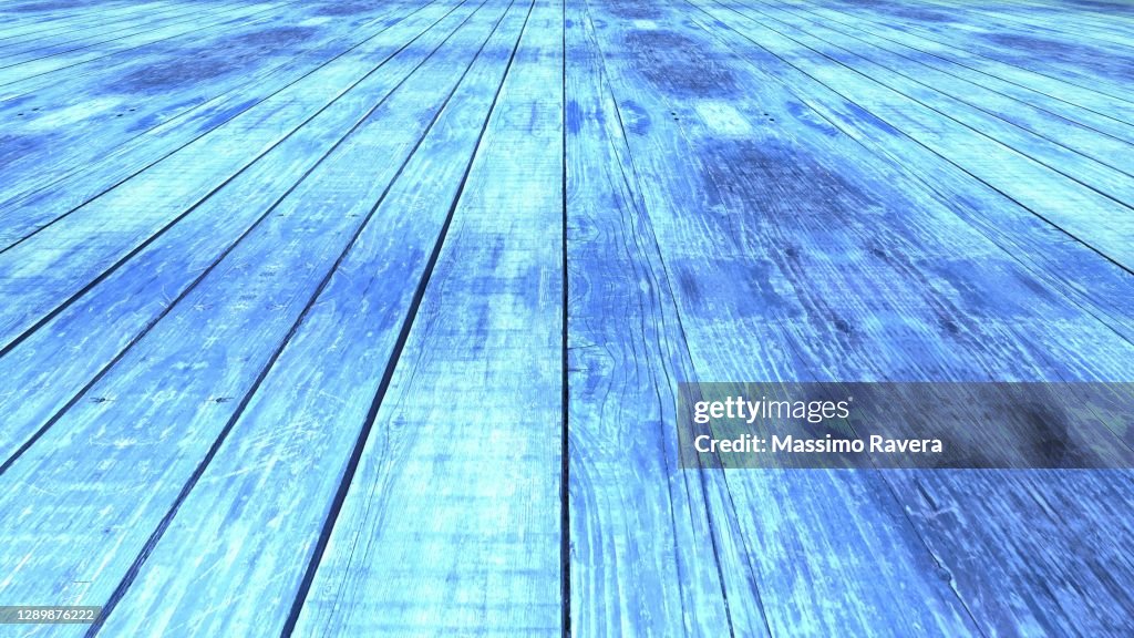 Blue wooden planks