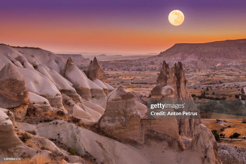 Full Moon over Love Valley, Cappadocia, Turkey