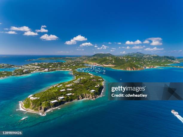 aerial view of east end of st. thomas, red hook - us virgin islands stock pictures, royalty-free photos & images