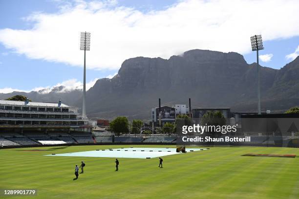 Staff leave Newlands Cricket ground after an announcement that the Tour Between South Africa & England has been abandoned following a series of...