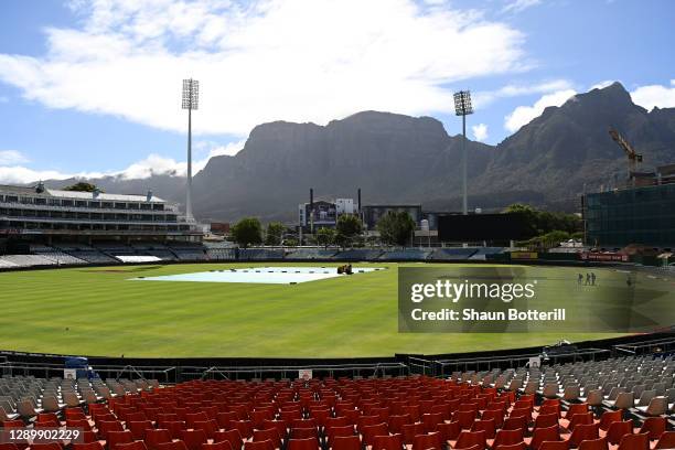 Staff leave Newlands Cricket ground after an announcement that the Cricket Tour Between South Africa & England has been abandoned following a series...