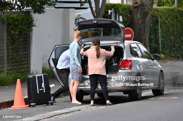 South African Cricketer, Heinrich Klaasen packs his kit bags into a car at the Team Hotel after an announcement that the Cricket Tour Between South...