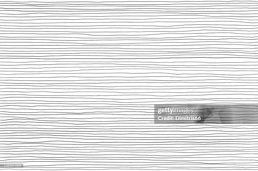 Seamless pattern of black lines on white, hand drawn lines abstract background
