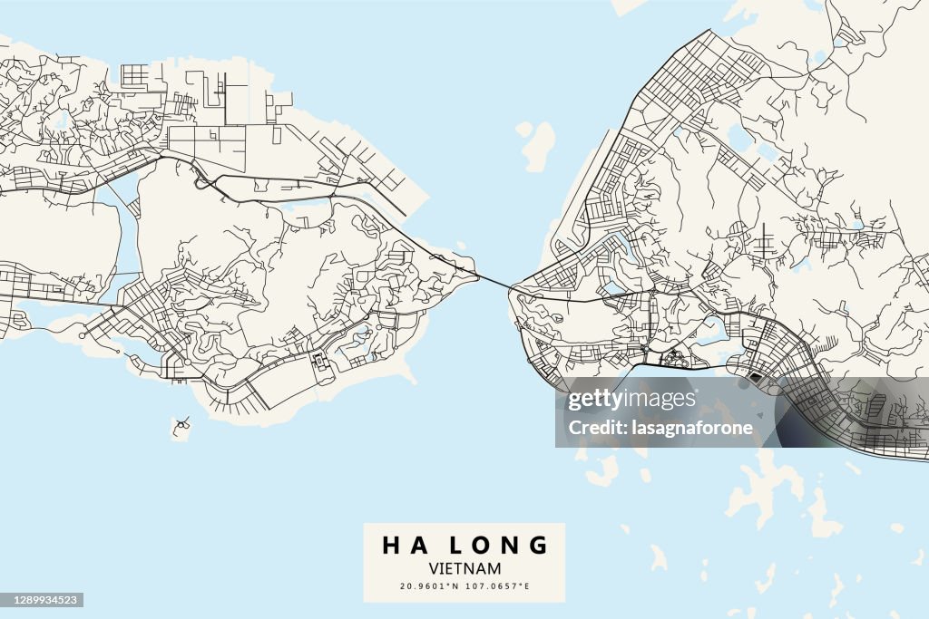 Ha Long, Vietnam Vector Map