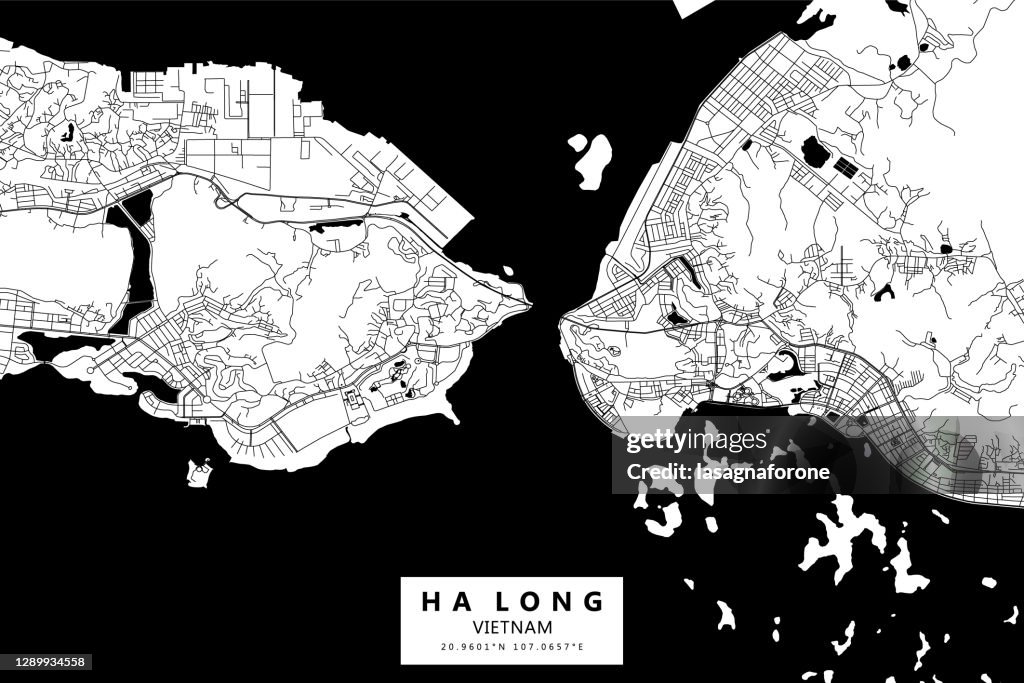 Ha Long, Vietnam Vector Map