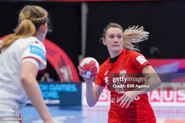 Karolina Kochaniak of Poland during the Women's EHF Euro 2020 match between Germany and Poland at Sydbank Arena on december 7, 2020 in Kolding,...