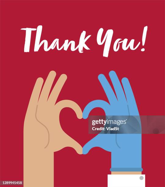 stockillustraties, clipart, cartoons en iconen met pandemie essential workers heroes thank you card tribute - thank you korte frase