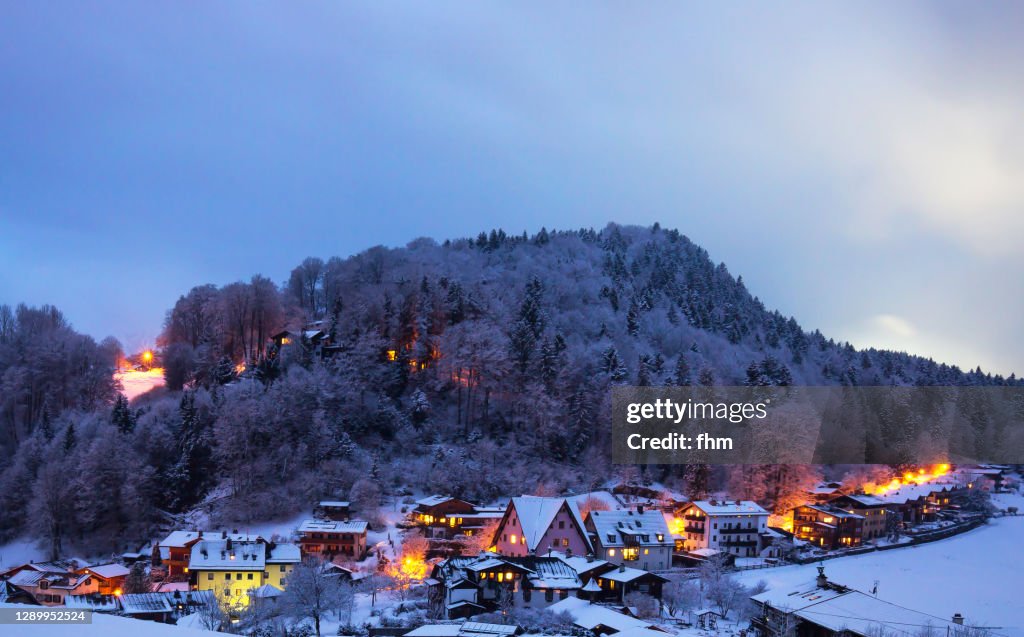 Village at winter (Berchtesgadener Land, Bavaria, Germany)