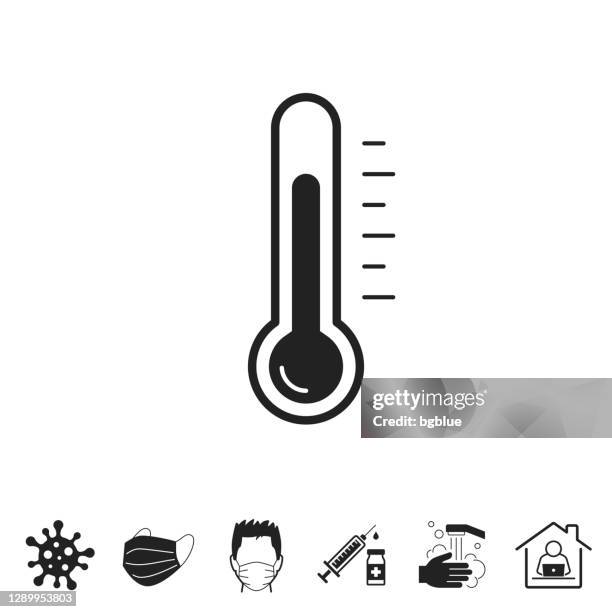 illustrazioni stock, clip art, cartoni animati e icone di tendenza di termometro. icona per il design su sfondo bianco - measuring height