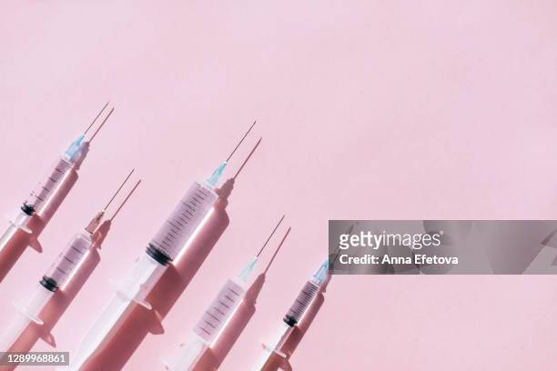 set of syringes with medication - botoxinjektion bildbanksfoton och bilder