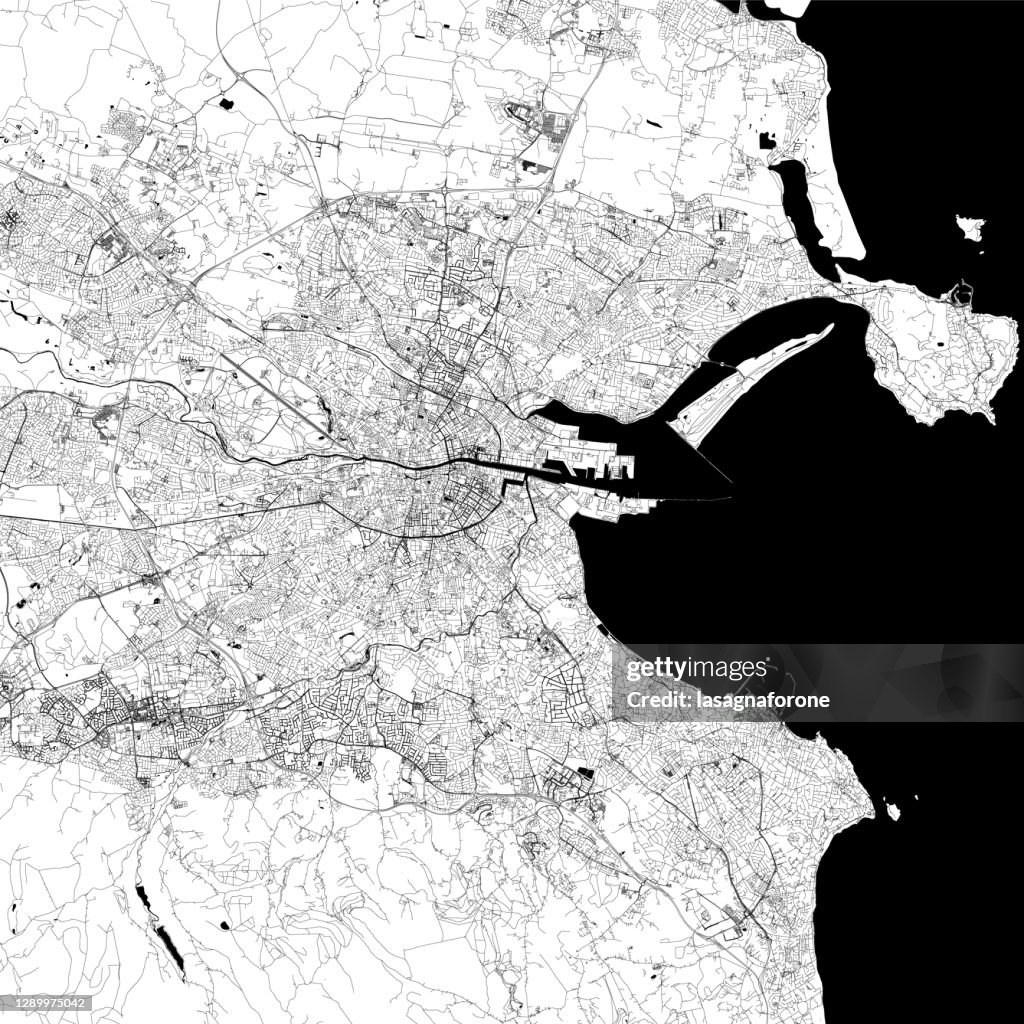 Dublin, Ireland Vector Map