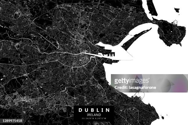 ilustrações de stock, clip art, desenhos animados e ícones de dublin, ireland vector map - dublin castle dublin