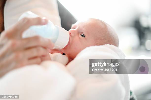 premature newborn baby drinking from a bottle - premature baby stock pictures, royalty-free photos & images
