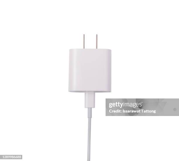 adapter fast charge with white background - cargador de móvil fotografías e imágenes de stock