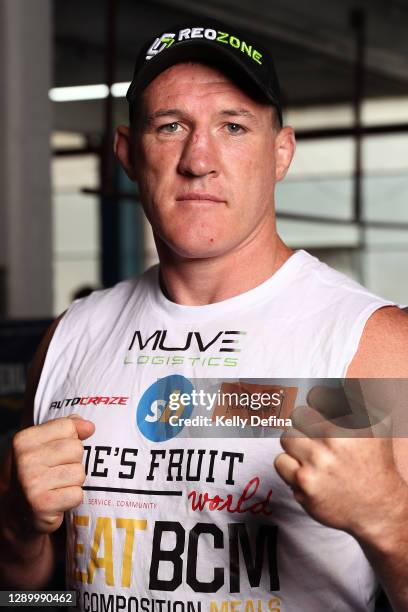 Paul Gallen poses North Melbourne Boxing and Fitness on December 08, 2020 in Melbourne, Australia.