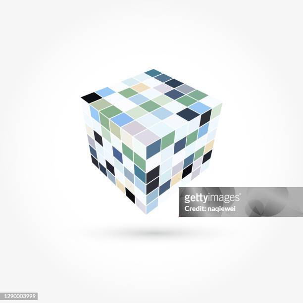 ilustrações, clipart, desenhos animados e ícones de ícone do padrão do cubo de cores 3d vetorial para design - rubiks